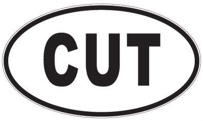 CUT - 3 Letter Initials Oval Sticker
