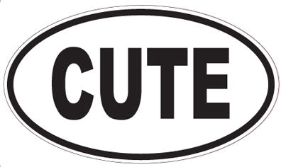 CUTE - Oval Sticker