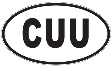 CUU - 3 Letter Initials Oval Sticker