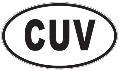 CUV - 3 Letter Initials Oval Sticker