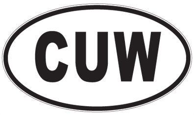 CUW - 3 Letter Initials Oval Sticker