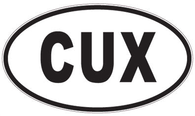CUX - 3 Letter Initials Oval Sticker