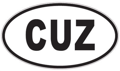 CUZ - 3 Letter Initials Oval Sticker
