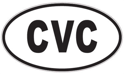 CVC - 3 Letter Initials Oval Sticker