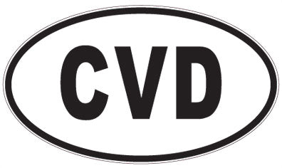 CVD - 3 Letter Initials Oval Sticker