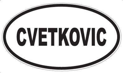 CVETKOVIC - Oval Sticker