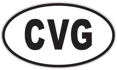 CVG - 3 Letter Initials Oval Sticker