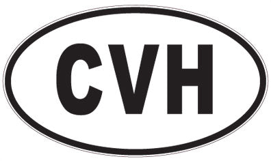 CVH - 3 Letter Initials Oval Sticker