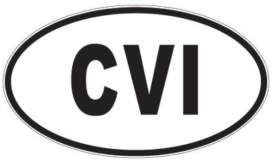 CVI - 3 Letter Initials Oval Sticker