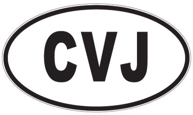 CVJ - 3 Letter Initials Oval Sticker