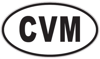 CVM - 3 Letter Initials Oval Sticker