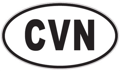 CVN - 3 Letter Initials Oval Sticker