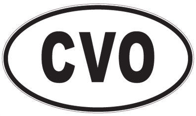 CVO - 3 Letter Initials Oval Sticker