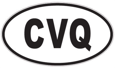 CVQ - 3 Letter Initials Oval Sticker