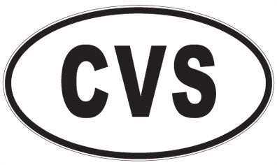 CVS - 3 Letter Initials Oval Sticker