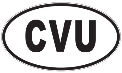 CVU - 3 Letter Initials Oval Sticker