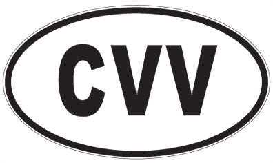 CVV - 3 Letter Initials Oval Sticker