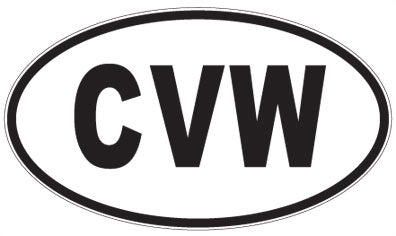 CVW - 3 Letter Initials Oval Sticker