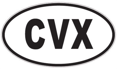 CVX - 3 Letter Initials Oval Sticker