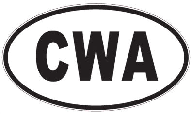 CWA - 3 Letter Initials Oval Sticker