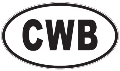 CWB - 3 Letter Initials Oval Sticker