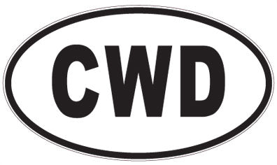 CWD - 3 Letter Initials Oval Sticker