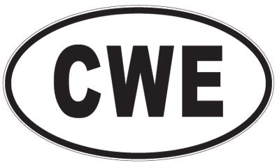 CWE - 3 Letter Initials Oval Sticker
