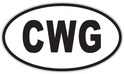 CWG - 3 Letter Initials Oval Sticker
