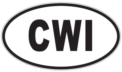 CWI - 3 Letter Initials Oval Sticker