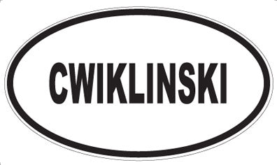 CWIKLINSKI - Oval Sticker