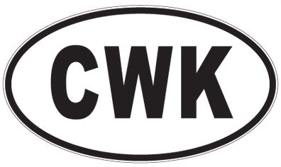 CWK - 3 Letter Initials Oval Sticker