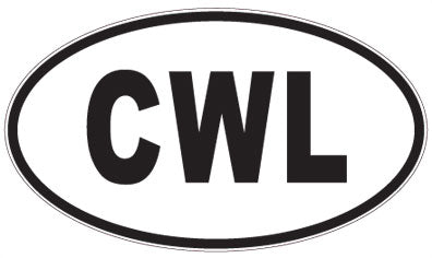 CWL - 3 Letter Initials Oval Sticker