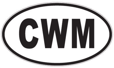 CWM - 3 Letter Initials Oval Sticker