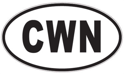 CWN - 3 Letter Initials Oval Sticker