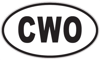 CWO - 3 Letter Initials Oval Sticker
