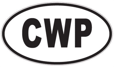 CWP - 3 Letter Initials Oval Sticker