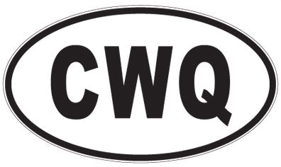 CWQ - 3 Letter Initials Oval Sticker