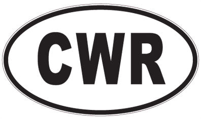 CWR - 3 Letter Initials Oval Sticker