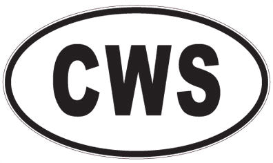 CWS - 3 Letter Initials Oval Sticker