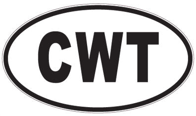 CWT - 3 Letter Initials Oval Sticker