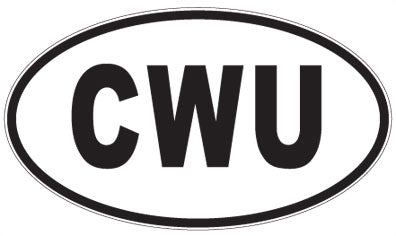 CWU - 3 Letter Initials Oval Sticker