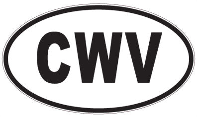 CWV - 3 Letter Initials Oval Sticker