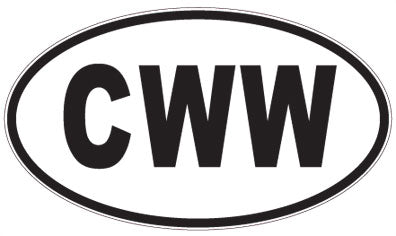 CWW - 3 Letter Initials Oval Sticker