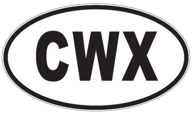 CWX - 3 Letter Initials Oval Sticker