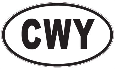 CWY - 3 Letter Initials Oval Sticker