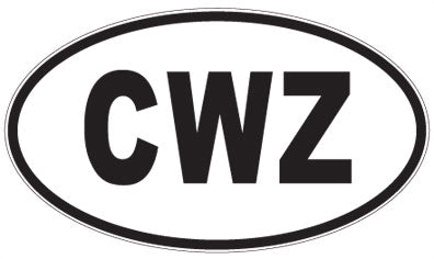 CWZ - 3 Letter Initials Oval Sticker