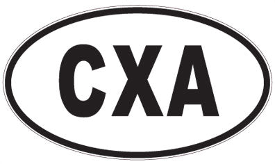 CXA - 3 Letter Initials Oval Sticker