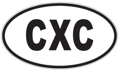 CXC - 3 Letter Initials Oval Sticker