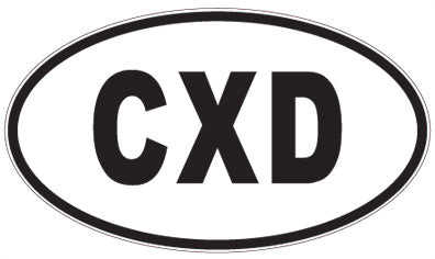 CXD - 3 Letter Initials Oval Sticker