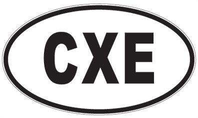 CXE - 3 Letter Initials Oval Sticker